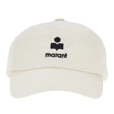 Isabel Marant Logo Embroidery Baseball Cap In White