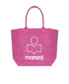Isabel Marant Women Small Yenky Bag In Faded-effect Cotton With Logo In Pink