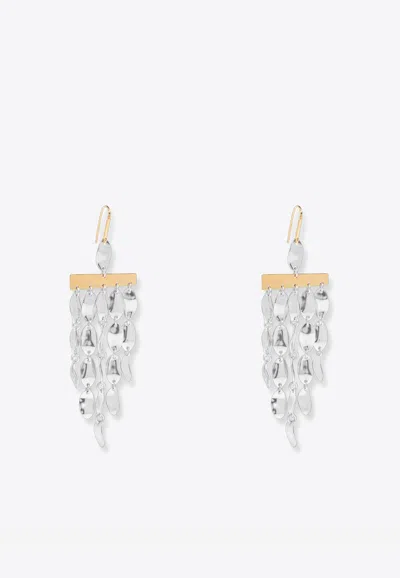 Isabel Marant Logo-engraved Drop Earrings In Gold