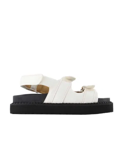 Isabel Marant Logo Flat Sandals In Black