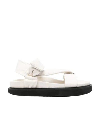 Isabel Marant Logo Flat Sandals In White