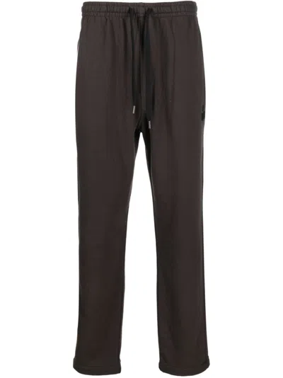 Isabel Marant Logo-flocked Drawstring Track Pants In Schwarz