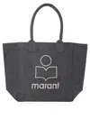 Isabel Marant Logo Flocked Open-top Tote Bag In Black