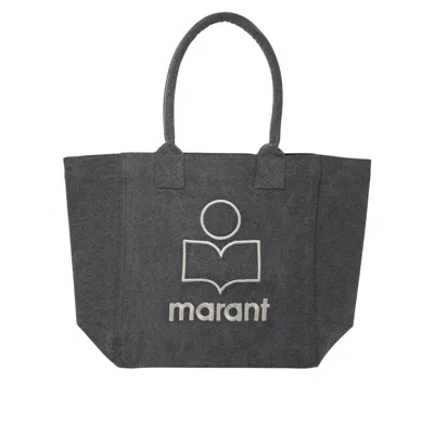 Isabel Marant Logo Flocked Open-top Tote Bag In Black