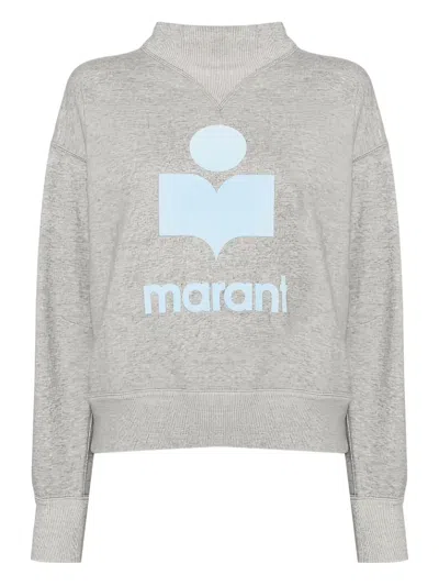 Isabel Marant Logo High-neck Sweatshirt In Gray