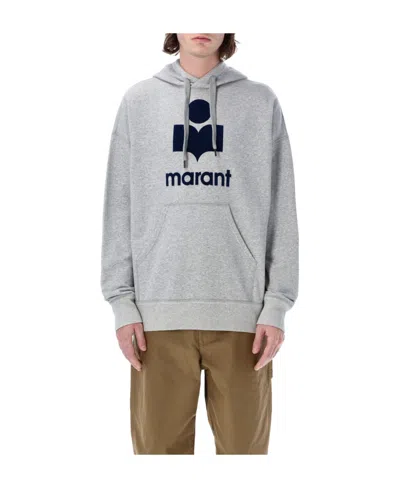 Isabel Marant Logo Hooded Sweater In Grey