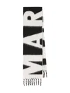Isabel Marant Blackwhite Logo Scarf In Black