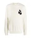 Isabel Marant Logo Intarsia Knit Sweater In White