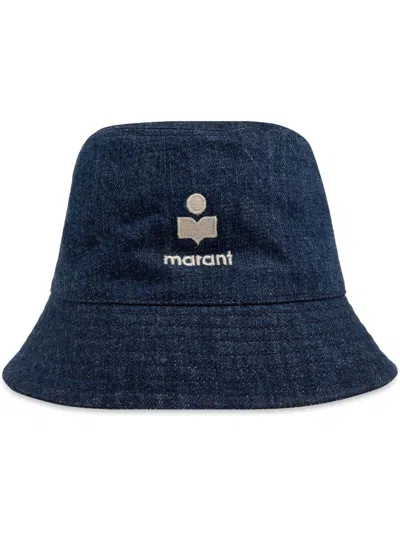 Isabel Marant Logo Patch Bucket Hat In Blue