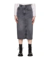 Isabel Marant Etoile Denim Midi Skirt In Grey Cotton In Black