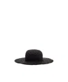 Isabel Marant Wide Brim Raffia Hat With Textured Design In Black
