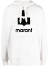 Isabel Marant Miley Flocked-logo Hoodie In Neutrals