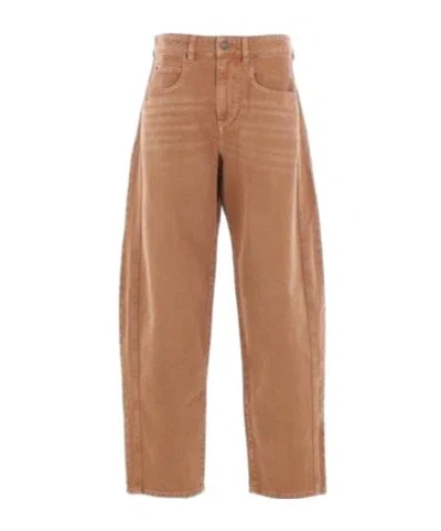 Isabel Marant Logo Patch Jeans In Brown