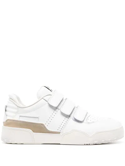 Isabel Marant Logo-patch Touch-strap Sneakers In Bianco