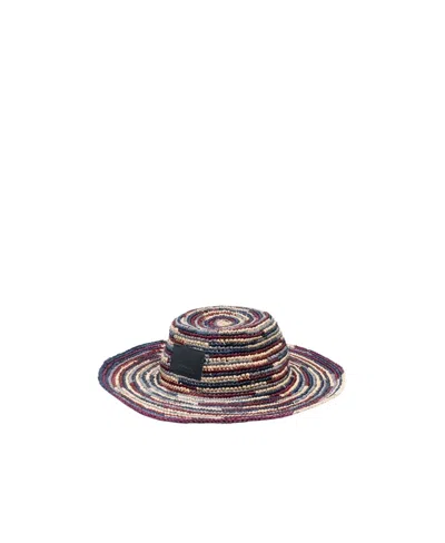 Isabel Marant Logo Patch Wide Brim Sun Hat In Multicolor