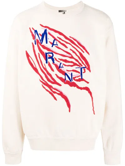 Isabel Marant Logo-print Cotton Sweatshirt In Neutral