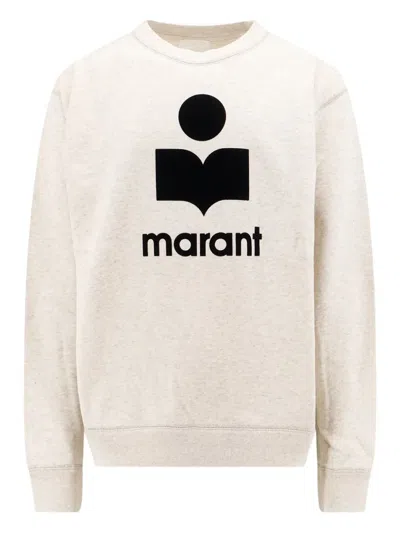 Isabel Marant Logo Print Crew-neck Sweatshirt In Neutral