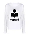 Isabel Marant Relaxed Fit Long-sleeve Linen Top With Graphic Logo In Black