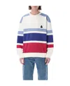Isabel Marant Color Block Cotton Crewneck Sweatshirt In Blue