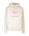Isabel Marant Logo Printed Drawstring Hoodie In White