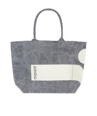 Isabel Marant Logo Printed Tote Bag In Gray
