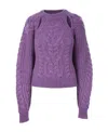 Isabel Marant Paloma Cable-knit Wool-blend Sweater In Purple