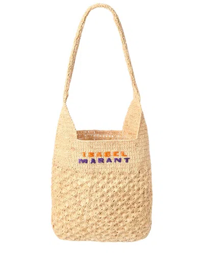 Isabel Marant Logo Raffia Tote In White