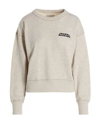 Isabel Marant Logo Round-neck Sweater In Nude