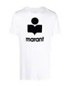Isabel Marant Marant Karman T Shirt With Flocked Logo In White