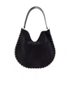Isabel Marant Oskan Soft Medium Suede Shoulder Bag In Black