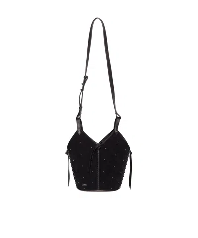 Isabel Marant Logo Shoulder Bag In Black