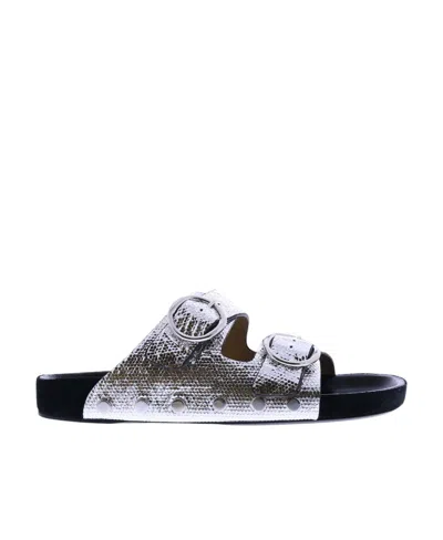 Isabel Marant Logo Slippers In Black