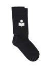 Isabel Marant Logo Knit Socks In Black