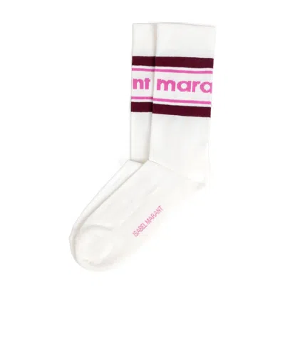 Isabel Marant Logo Socks In White