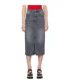 Isabel Marant Etoile Denim Midi Skirt In Grey Cotton In Gray
