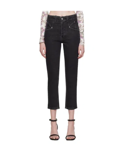 Isabel Marant Logo Stretch Jeans In Black
