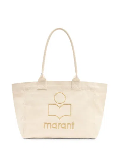 Isabel Marant Logo-embroidered Canvas Tote Bag In Neutral