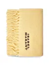 Isabel Marant Firny Fringed Embroidered Alpaca-blend Scarf In Yellow