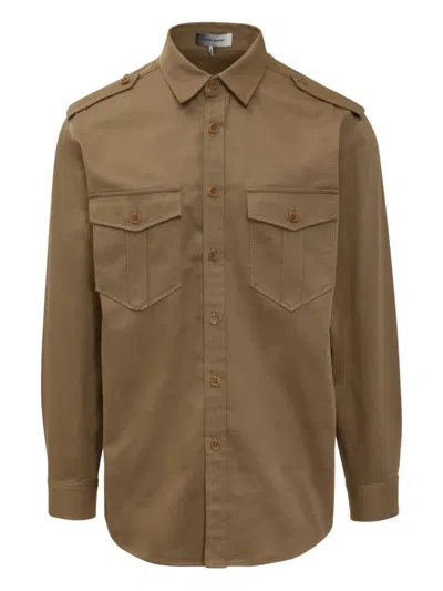 Isabel Marant Logo-embroidered Shirt In Brown