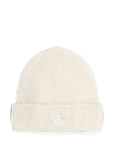 Isabel Marant Peeta Beanie Ribbed Wool Turn Up Brim In Neutrals