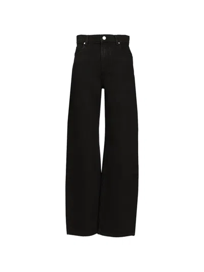 Isabel Marant Logo-patch Wide-leg Jeans In Black