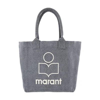 Isabel Marant Logo-print Cotton Tote Bag In Gray