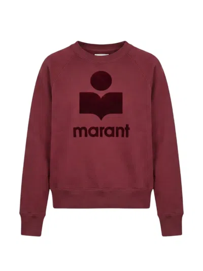 Isabel Marant Logo-print Raglan-sleeve Sweatshirt In Burgundy