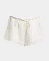 Isabel Marant Lola Ladder Stitch Scallop Drawstring Shorts In Neutrals