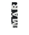 Isabel Marant Wool Blend Rectangular Scarf With Fringed Edges In Black