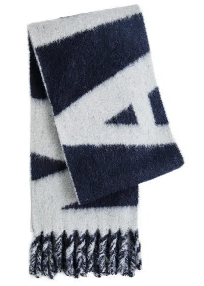 Isabel Marant Loliana Logo-intarsia Alpaca-blend Scarf In Multicoloured