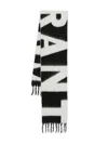Isabel Marant Wool Blend Rectangular Scarf With Fringed Edges In Black