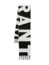 Isabel Marant Wool Blend Rectangular Scarf With Fringed Edges In Black