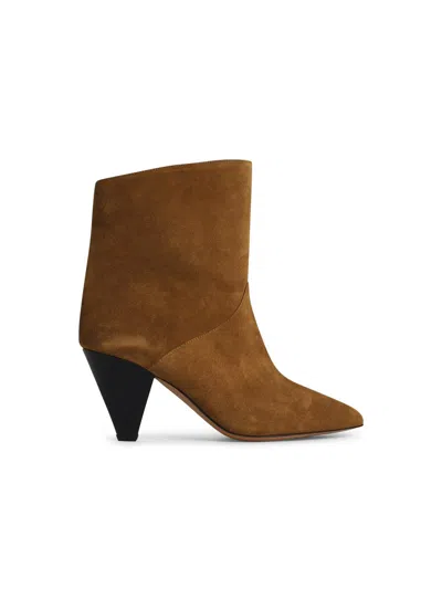 Isabel Marant Loline Brown Suede Boots In Beige