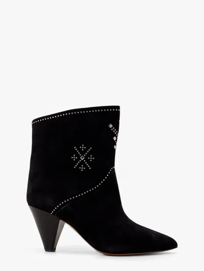 ISABEL MARANT LOLINE SUEDE ANKLE BOOTS WITH MICRO STUDS